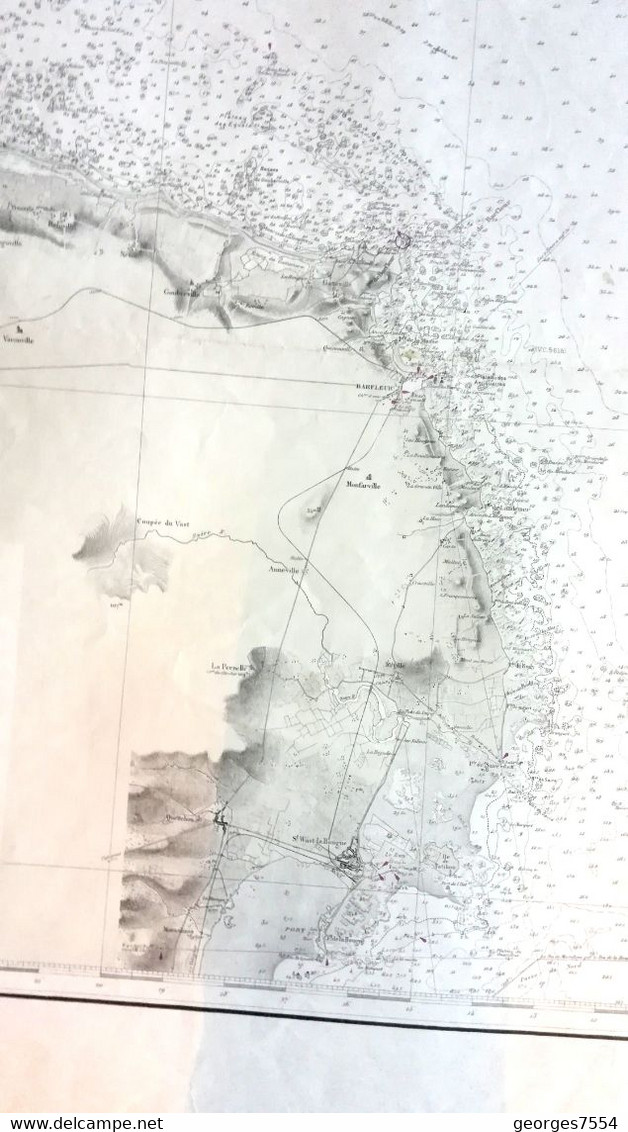 De CHERBOURG à La HOUGUE Carte Marine De Mr. BEAUTEMPS-BEAUPRE - Nautical Charts