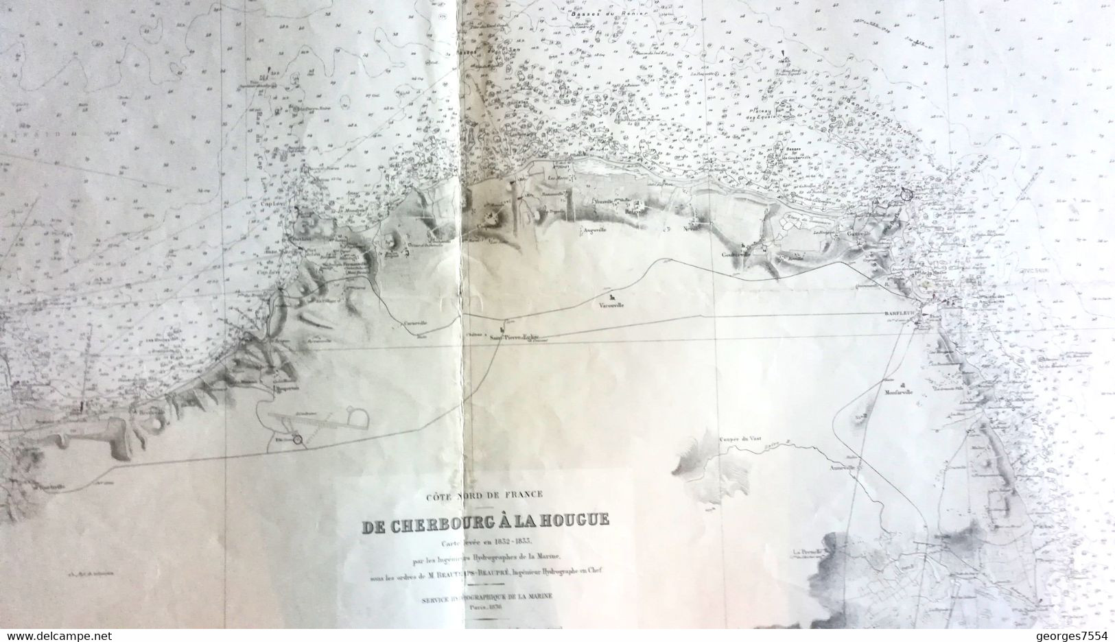 De CHERBOURG à La HOUGUE Carte Marine De Mr. BEAUTEMPS-BEAUPRE - Nautical Charts