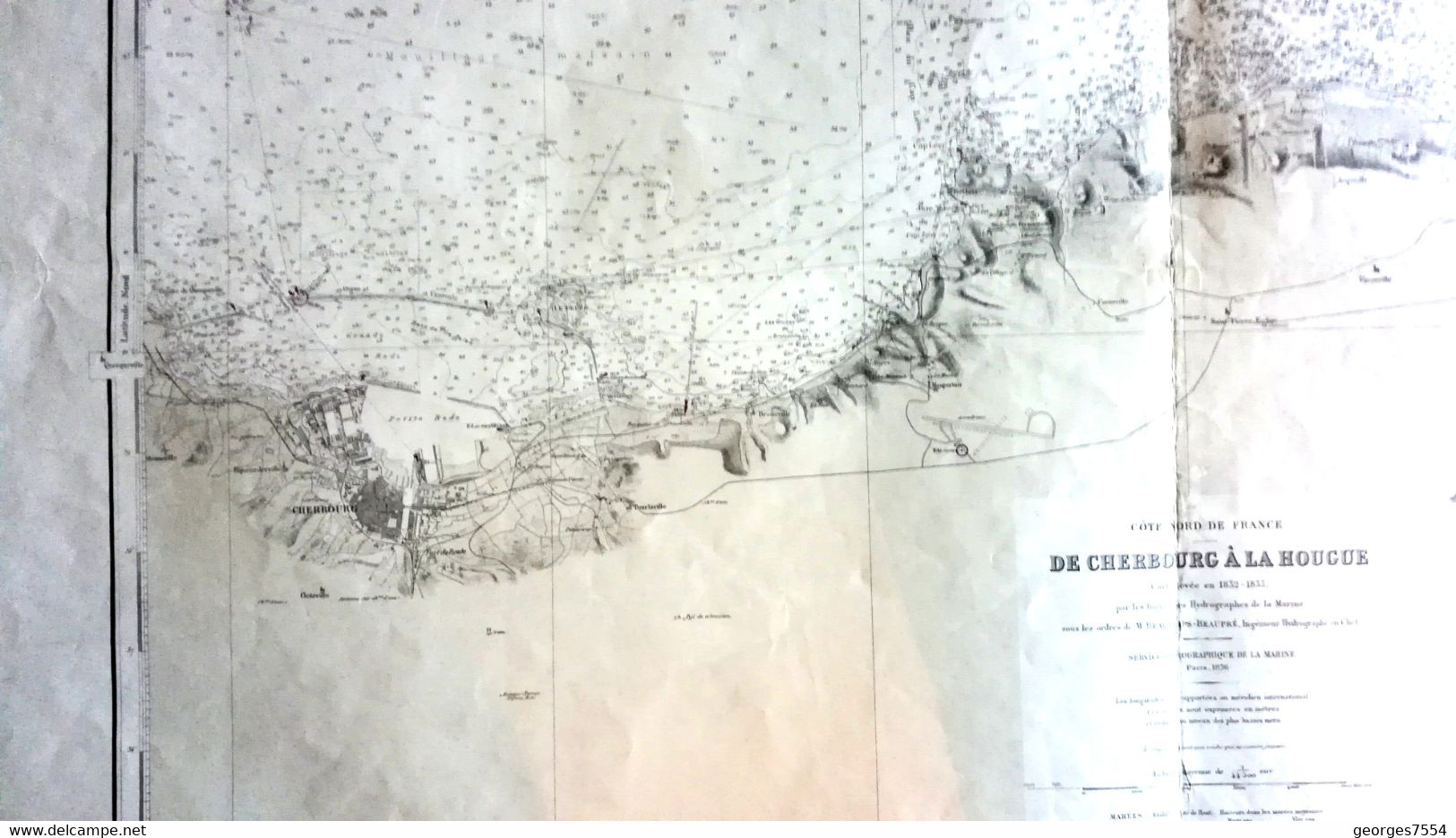 De CHERBOURG à La HOUGUE Carte Marine De Mr. BEAUTEMPS-BEAUPRE - Nautical Charts