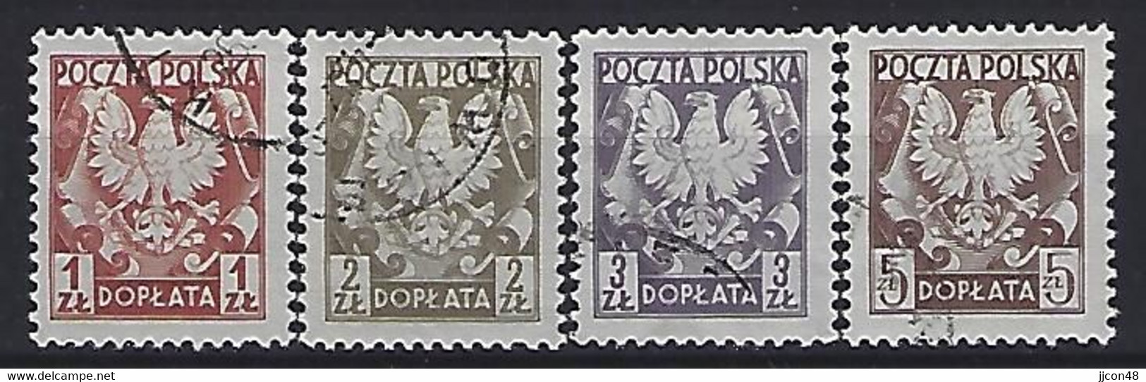 Poland 1980  Postage Due (o) Mi.165-168 - Segnatasse