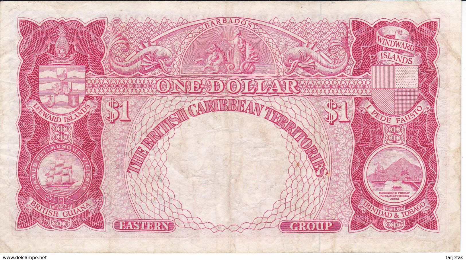 BILLETE DE BRITISH CARIBBEAN DE 1 DOLLAR DEL AÑO 1962  (BANKNOTE) - East Carribeans