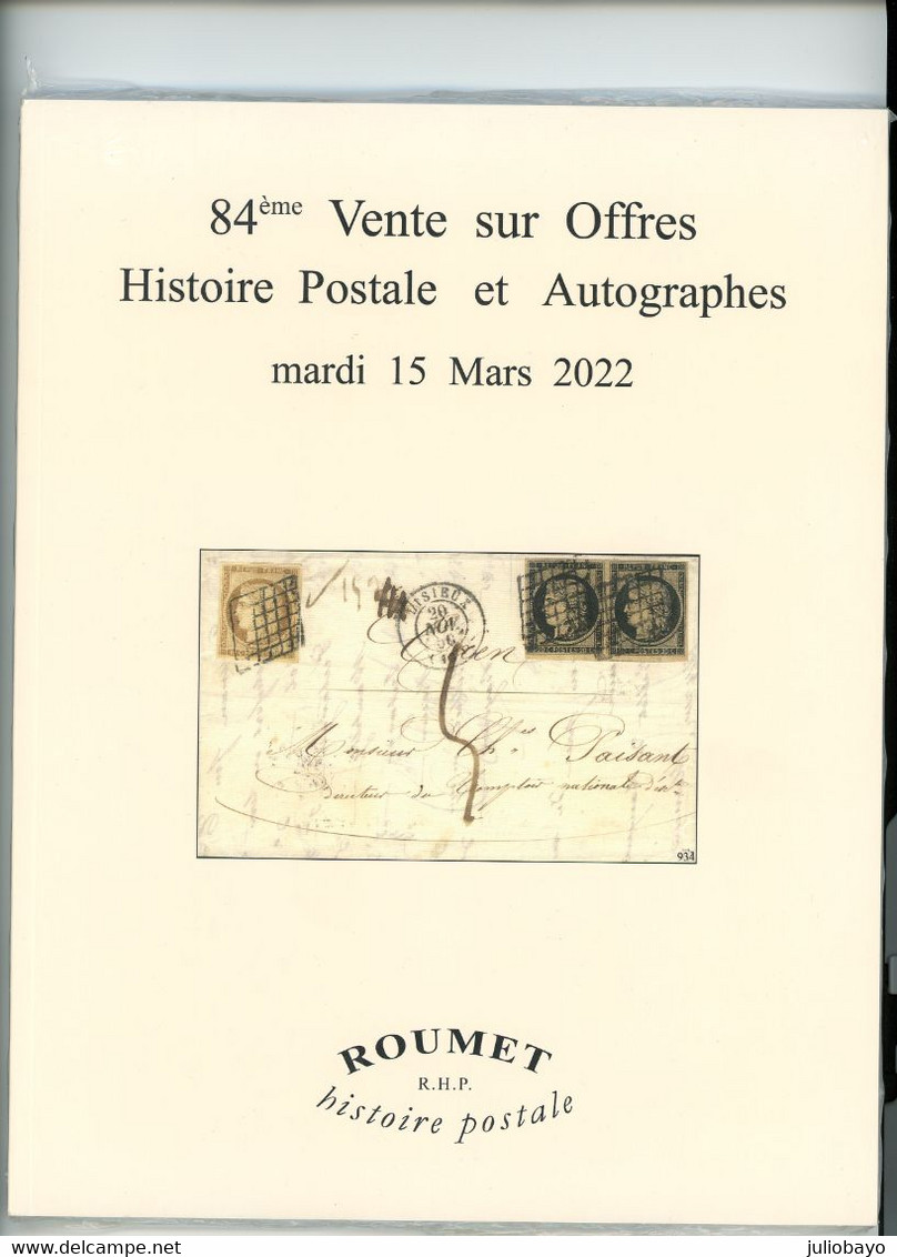 Lot De 4 Catalogues Roumet 83 84 85 Vente Sur Offre Histoire Postale Et Autographes Neufs Sous Blister+ 562eme VO RHP - Catalogues For Auction Houses