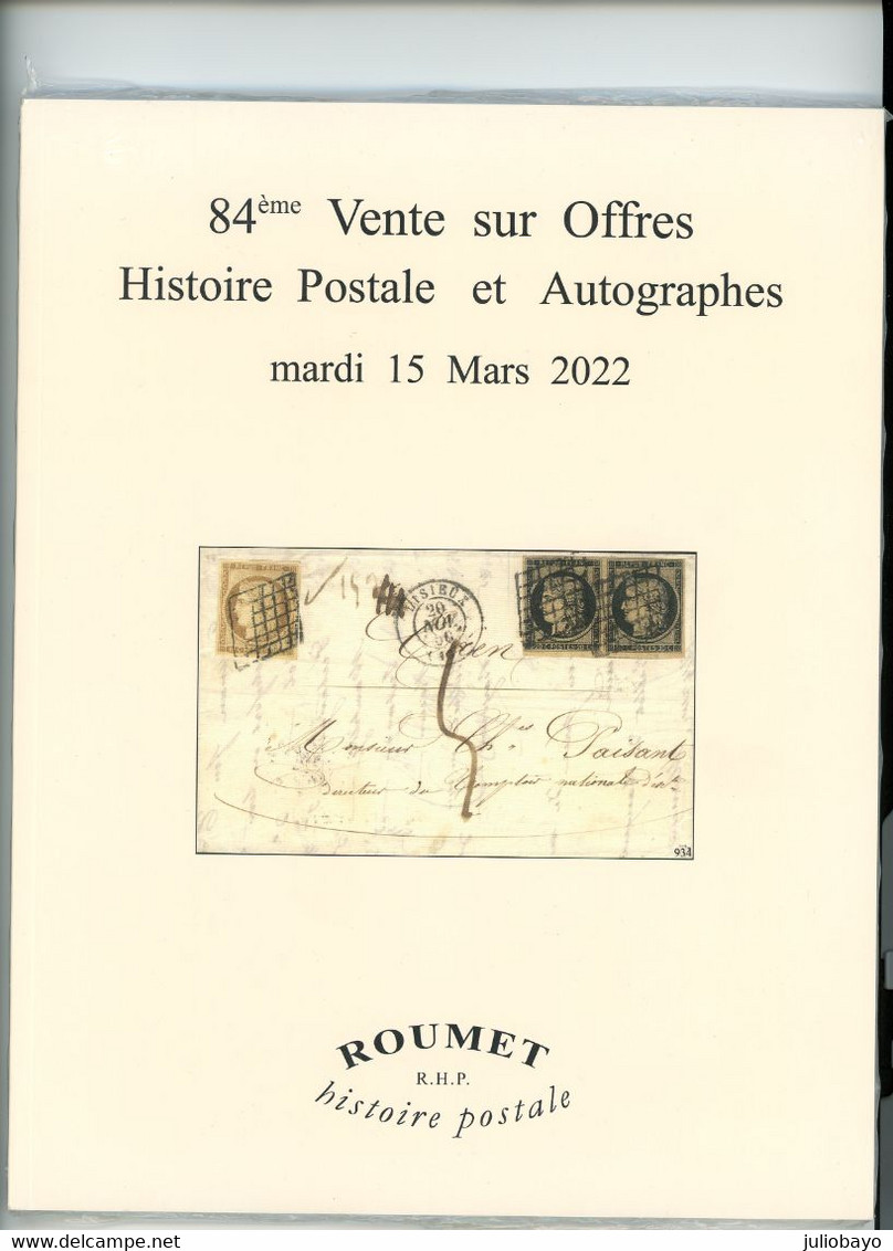 Lot De 4 Catalogues Roumet 83 84 85 Vente Sur Offre Histoire Postale Et Autographes Neufs Sous Blister+ 562eme VO RHP - Auktionskataloge