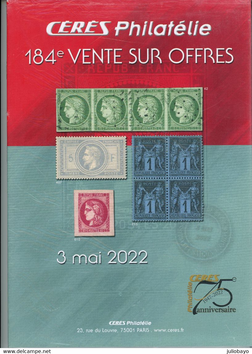 Ceres Philatelie 184ème Vente Sur Offres Neuf Sous Blister - Catalogues For Auction Houses