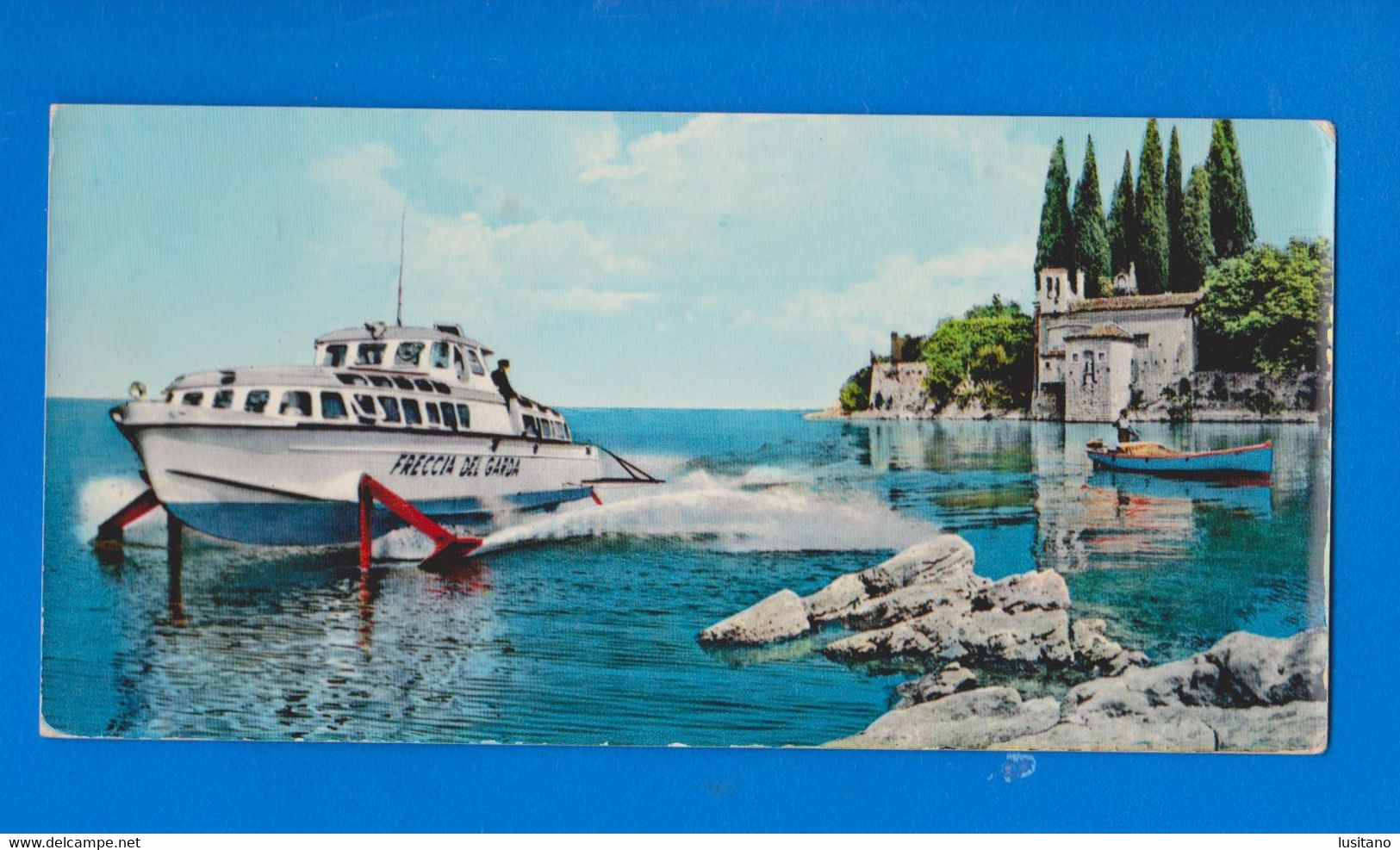 14.6 X 7.3 Cms, Aliscafo, Gliding Boat, Hydroglisseur, Gleitboot, Freccia Del Garda Lago Di Garda - Hovercrafts