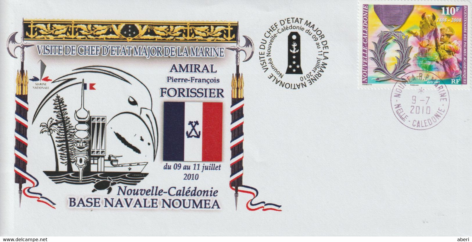 14403  BASE NAVALE De NOUMÉA  - Visite De L'AMIRAL FORISSIER Chef D'état-major De La Marine - Covers & Documents