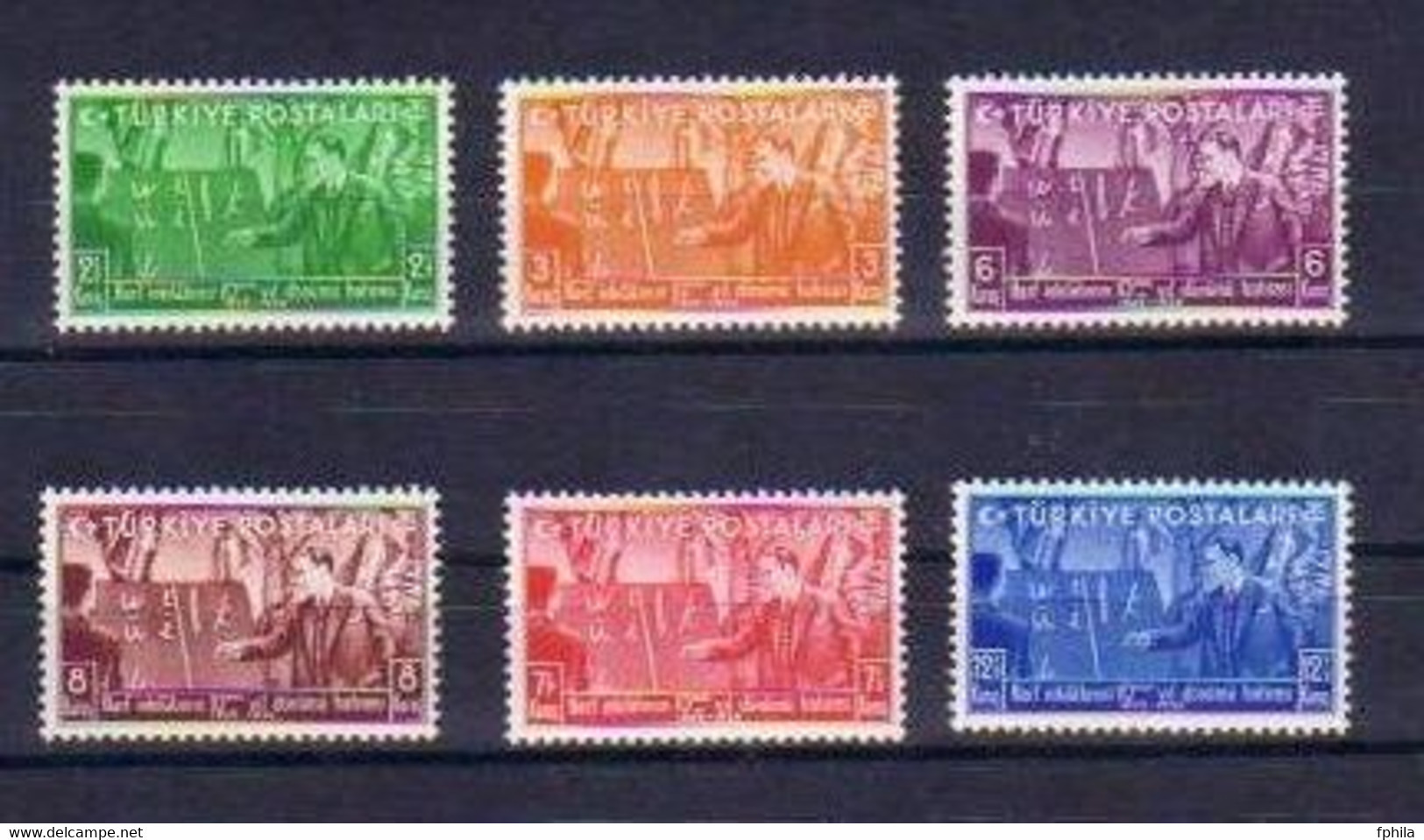 1938 TURKEY THE 10TH ANNIVERSARY OF THE REFORM OF THE TURKISH ALPHABET MNH ** - Ungebraucht