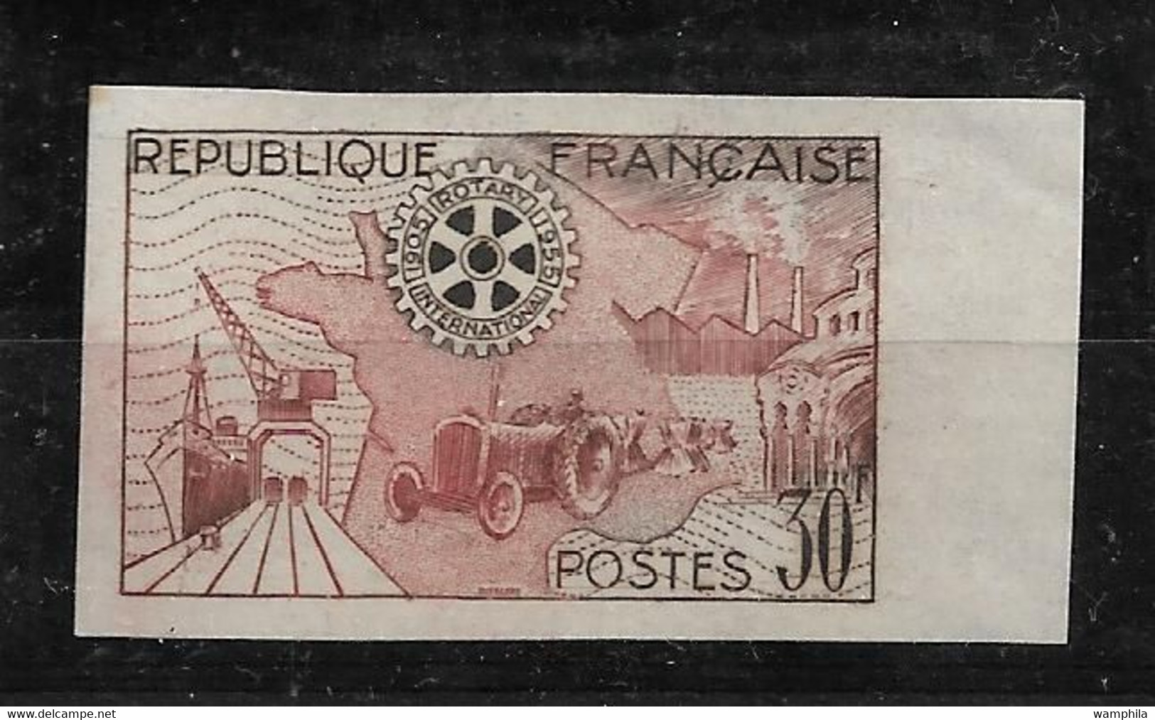 France Projet Non émis Du Timbre De 1955 (n°1009) Du Rotary .Non Dentelé **. RARE. - Sonstige & Ohne Zuordnung