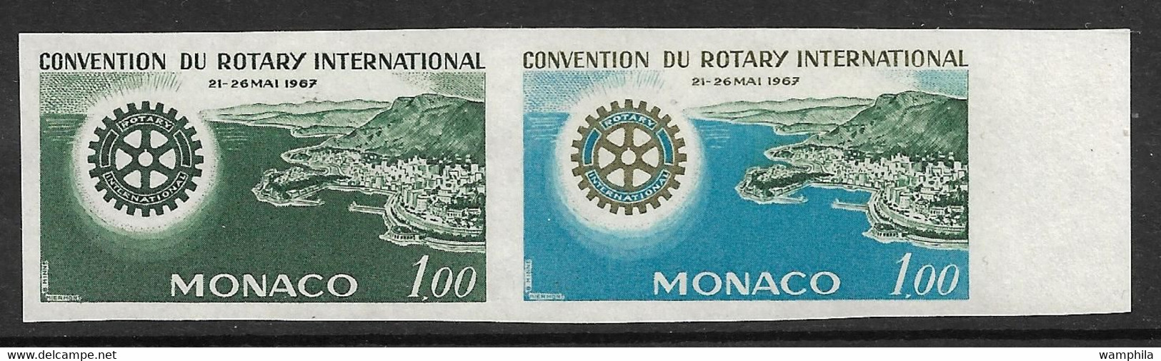 Monaco N°726** Essai Non Dentelé. Une Paire Rotary Club. - Plaatfouten En Curiosa