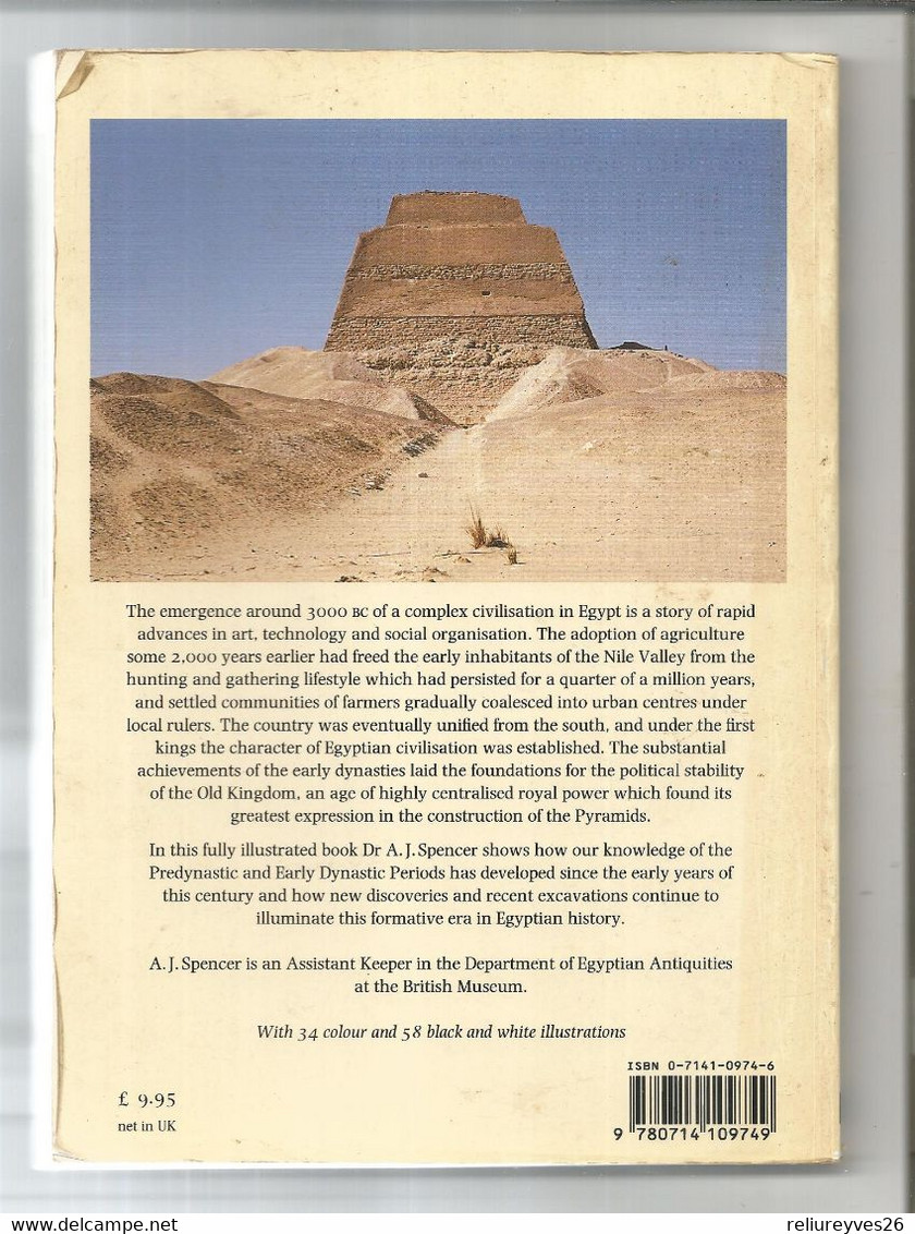 Réf.C3, Early Egypt , The Rise Of Civilisation In The Nile Valley , Par A.J. Spencer , Ed. Britich Museum 1993 - Voyages