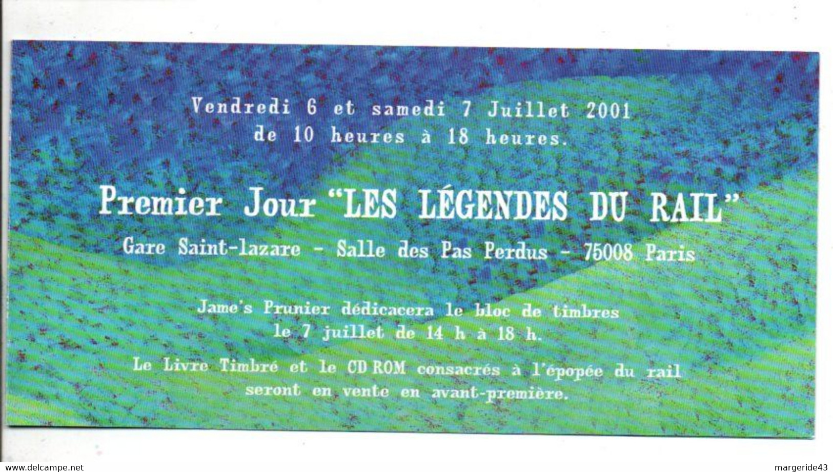 ENCART FDC 2001 LES LEGENDES DU RAIL - 2000-2009