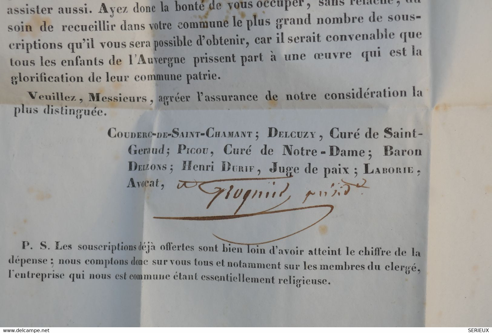 #17 FRANCE  SUR   LETTRE  RARE EN PORT PAYé 1 10 1851 AURILLAC  A  THIEZAC  ++CERES N°1 ++++ AFFRANCH.  INTERESSANT - 1849-1850 Cérès