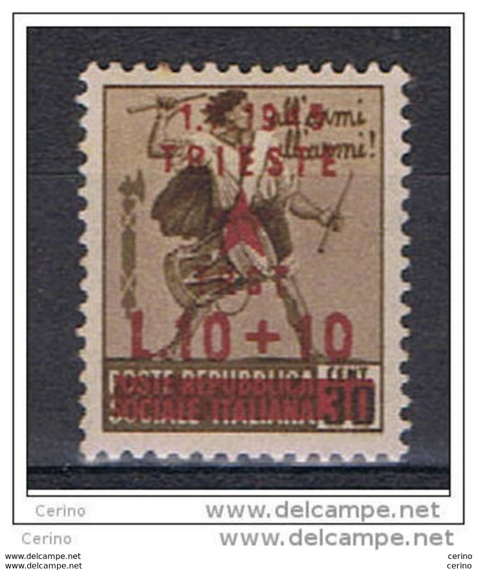 TRIESTE - OCC. JUGOSLAVA:  1945  SOPRASTAMPATO  -  £. 10 / £.10/30 C. BRUNO  N. -  SASS. 10 - Yugoslavian Occ.: Trieste