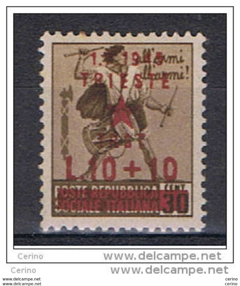 TRIESTE - OCC. JUGOSLAVA:  1945  SOPRASTAMPATO  -  £. 10 / £.10/30 C. BRUNO  N. -  SASS. 10 - Occ. Yougoslave: Trieste