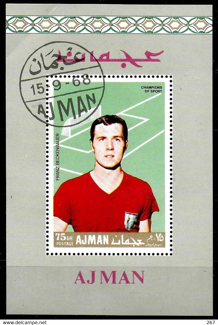 AJMAN     Epreuve De Luxe ( Beckenbauer ) Oblitéré     Football  Soccer Fussball - Used Stamps