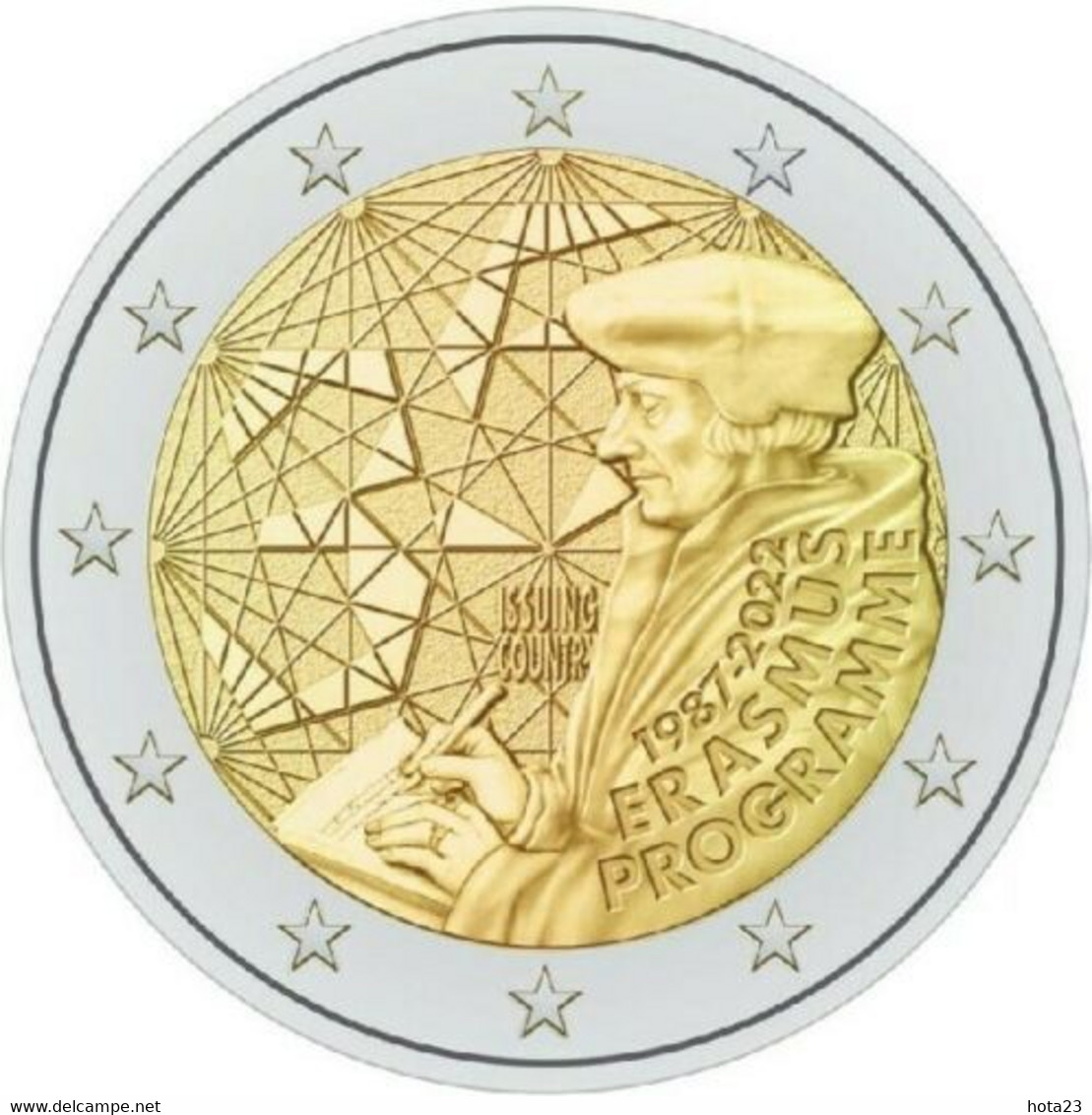 LIETUVA , LITHUANIA , LITAUEN  - 2 EUROS Gedenkmünzen 2022 " Erasmus " UNC / UNZ - Letonia