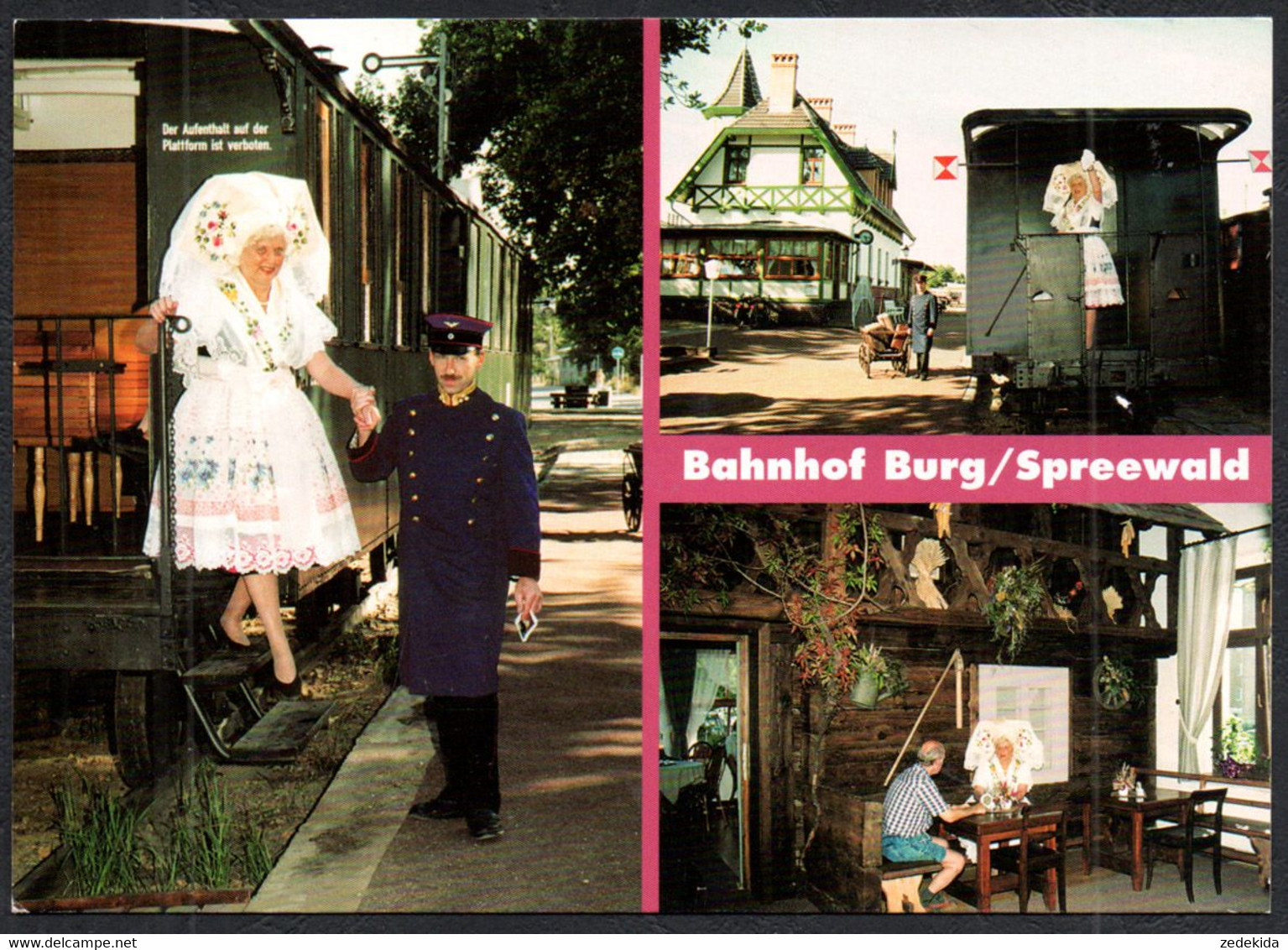 F8137 - TOP Burg Spreewald - Eisenbahn Gaststätte Trachten Folklore - Verlag Bernd Blume - Burg (Spreewald)