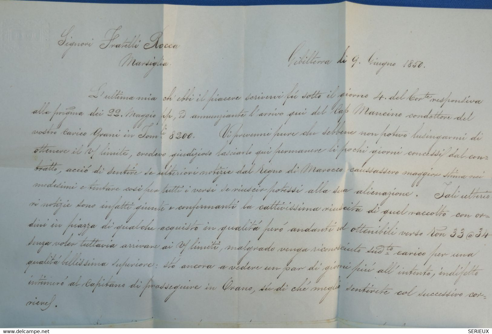 #18 ESPAGNE BELLE LETTRE 1850  ANDALUCIA  BAJA  GIBILTERRA SAN ROQUE VIA ST JEAN DE LUZ A MARSEILLE+AFFR. INTERESSANT + - ...-1850 Prefilatelia