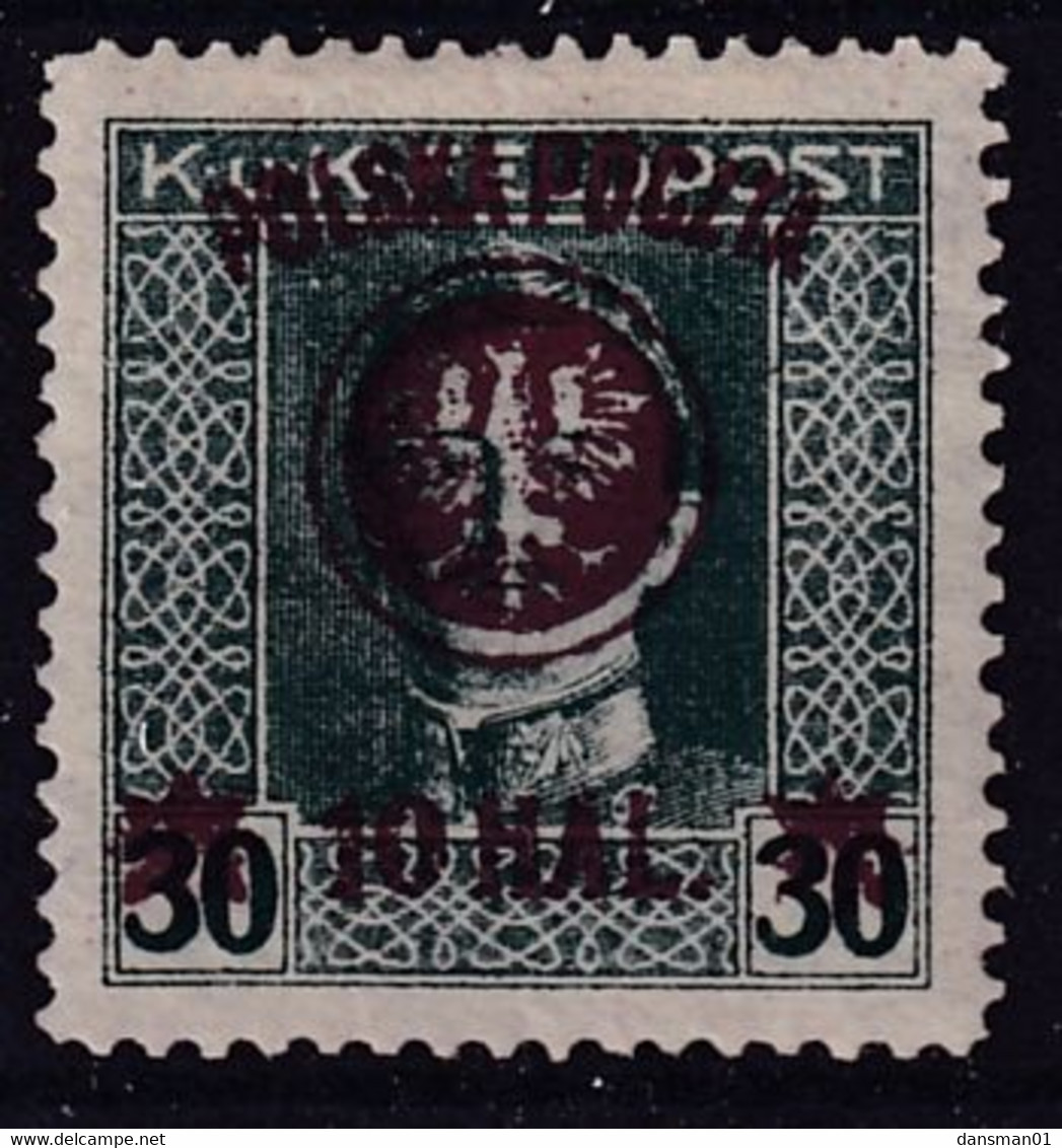 POLAND 1918 LUBLIN Sc 22b Mint Hinged - Unused Stamps