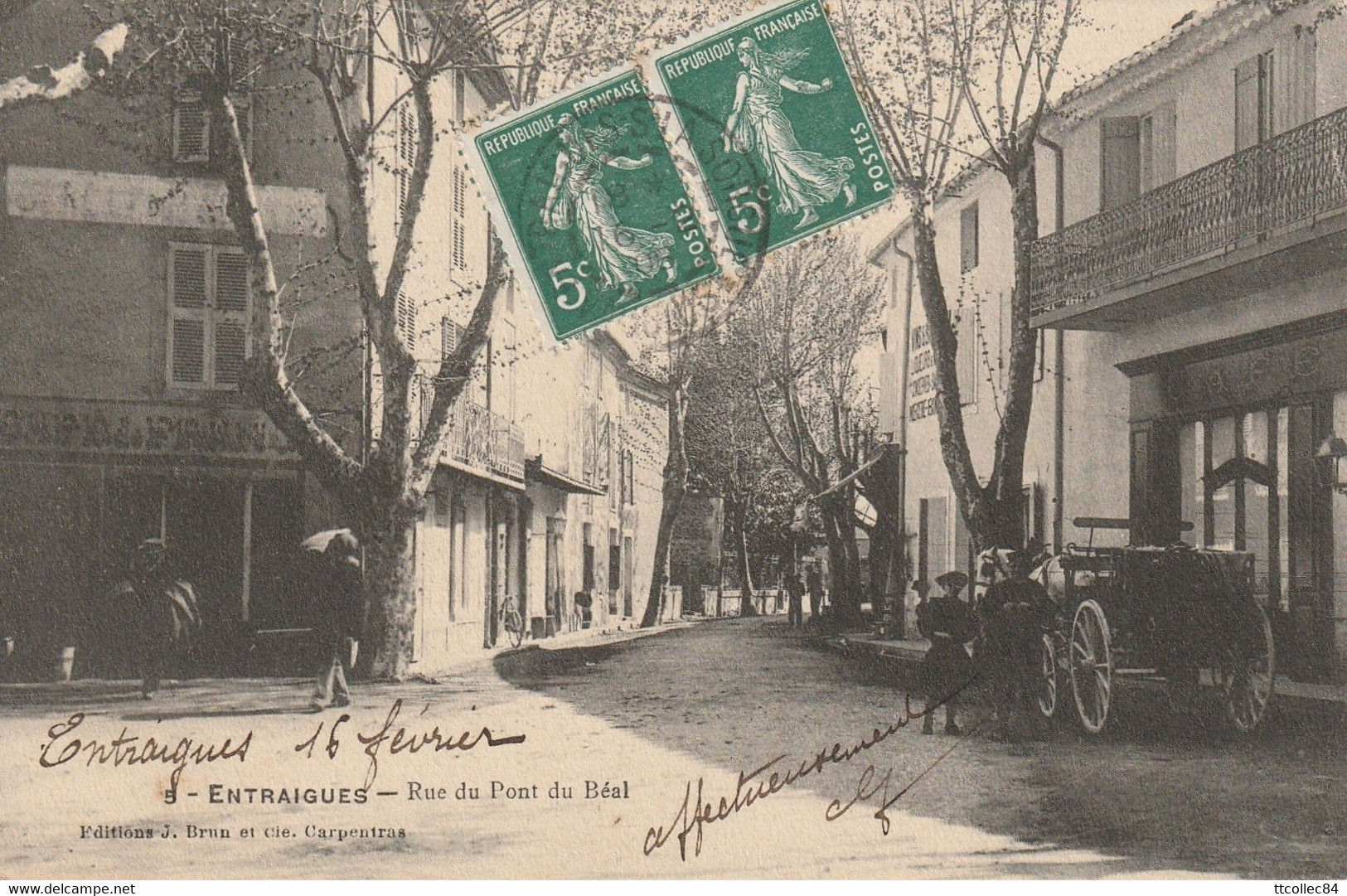 CPA-84-ENTRAIGUES-Rue Du Pont De Béal-Animée - Entraigue Sur Sorgue