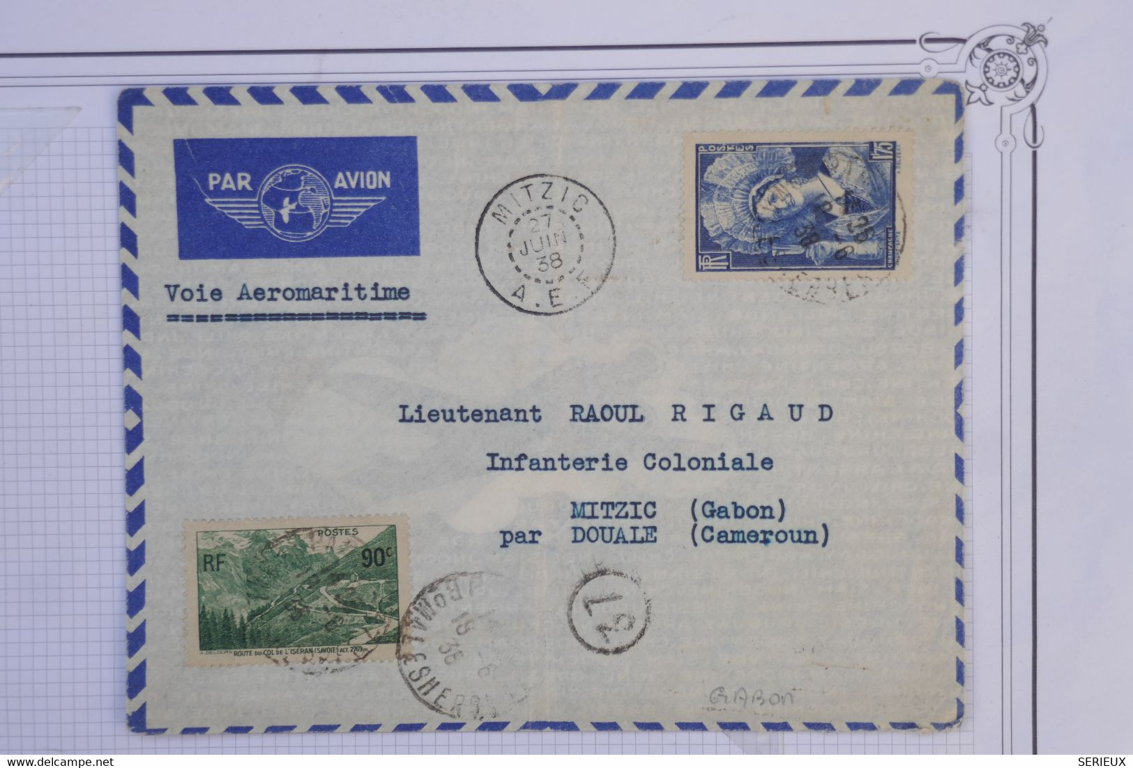 #18 AEF  CAMEROUN   BELLE LETTRE CURIOSITé 1940  MITZIG PAR DOUALA ++AFFRANCH. PLAISANT - Lettres & Documents