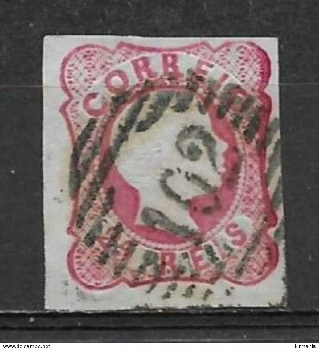 1856/58 Portugal #13 D.Pedro V 25rs Postmark #102 Vianna - P1641 - Oblitérés