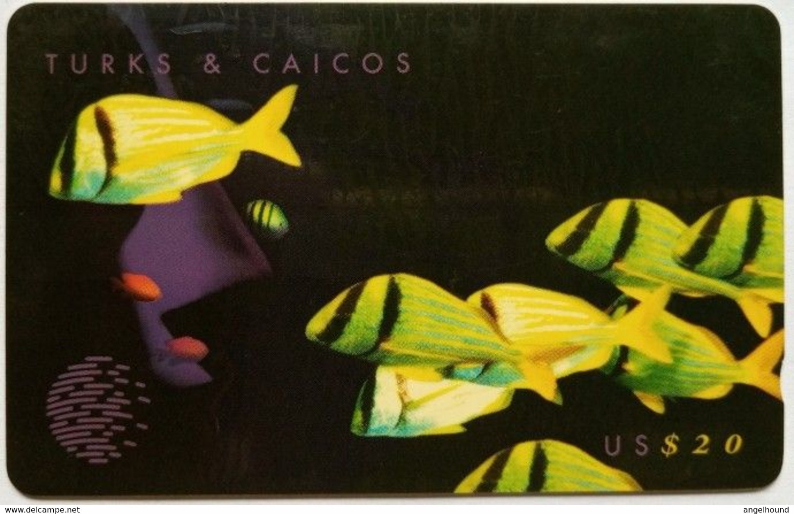 Turks And Caicos US$20 108CTCC " Yellow Fishes ( Puzzle 3/3 ) " - Turks & Caicos (I. Turques Et Caïques)