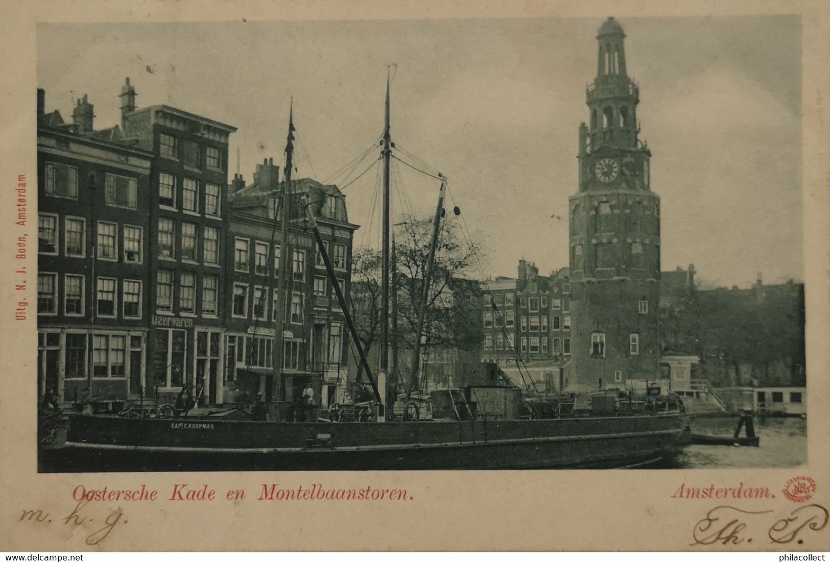 Amsterdam // Oostersche Kade Met Montelbaanstoren (schip) 1903 GR Stempel Sloterdijk - Amsterdam