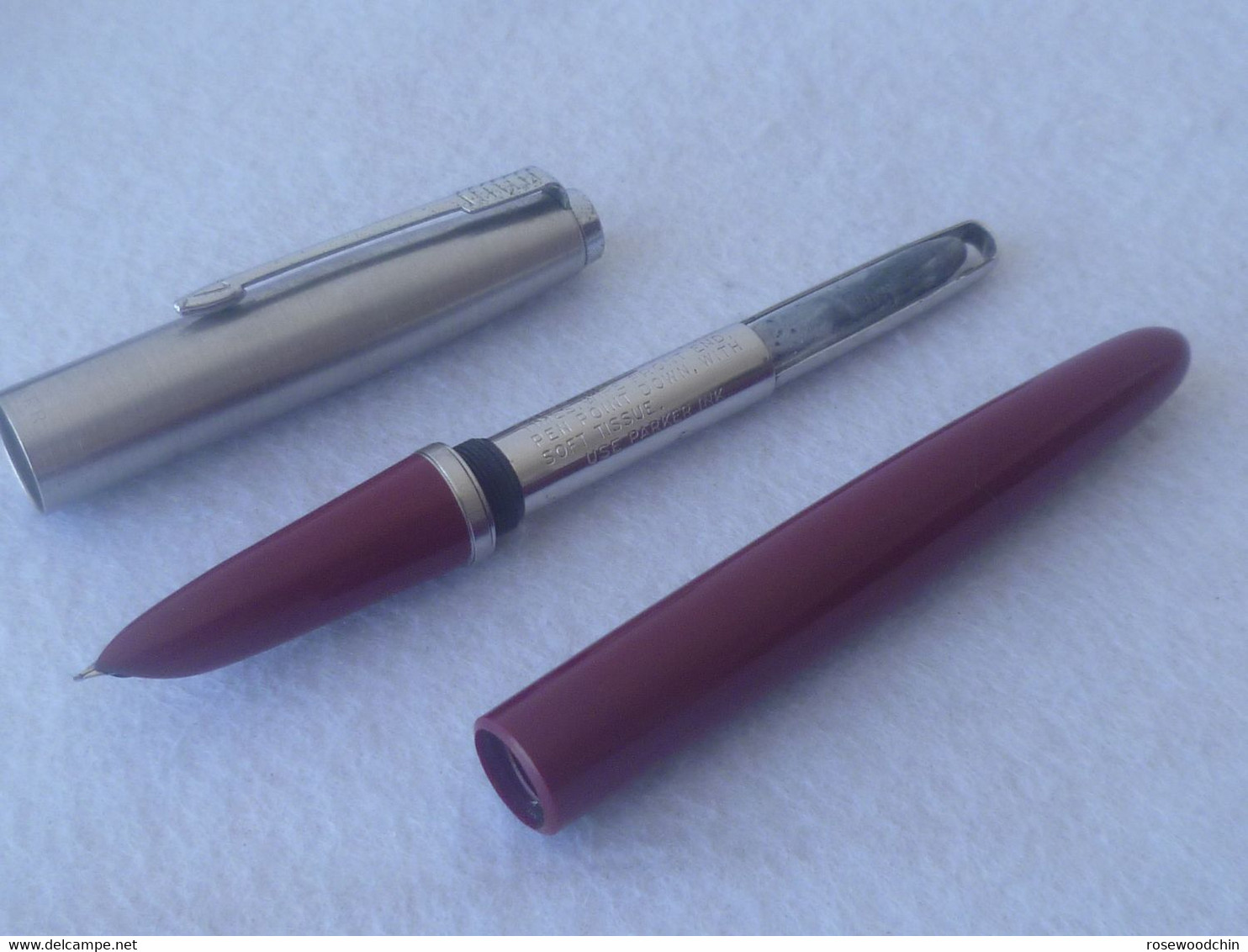 Vintage ! Authentic Parker 21 Burgundy Fountain Pen USA (#68) - Stylos