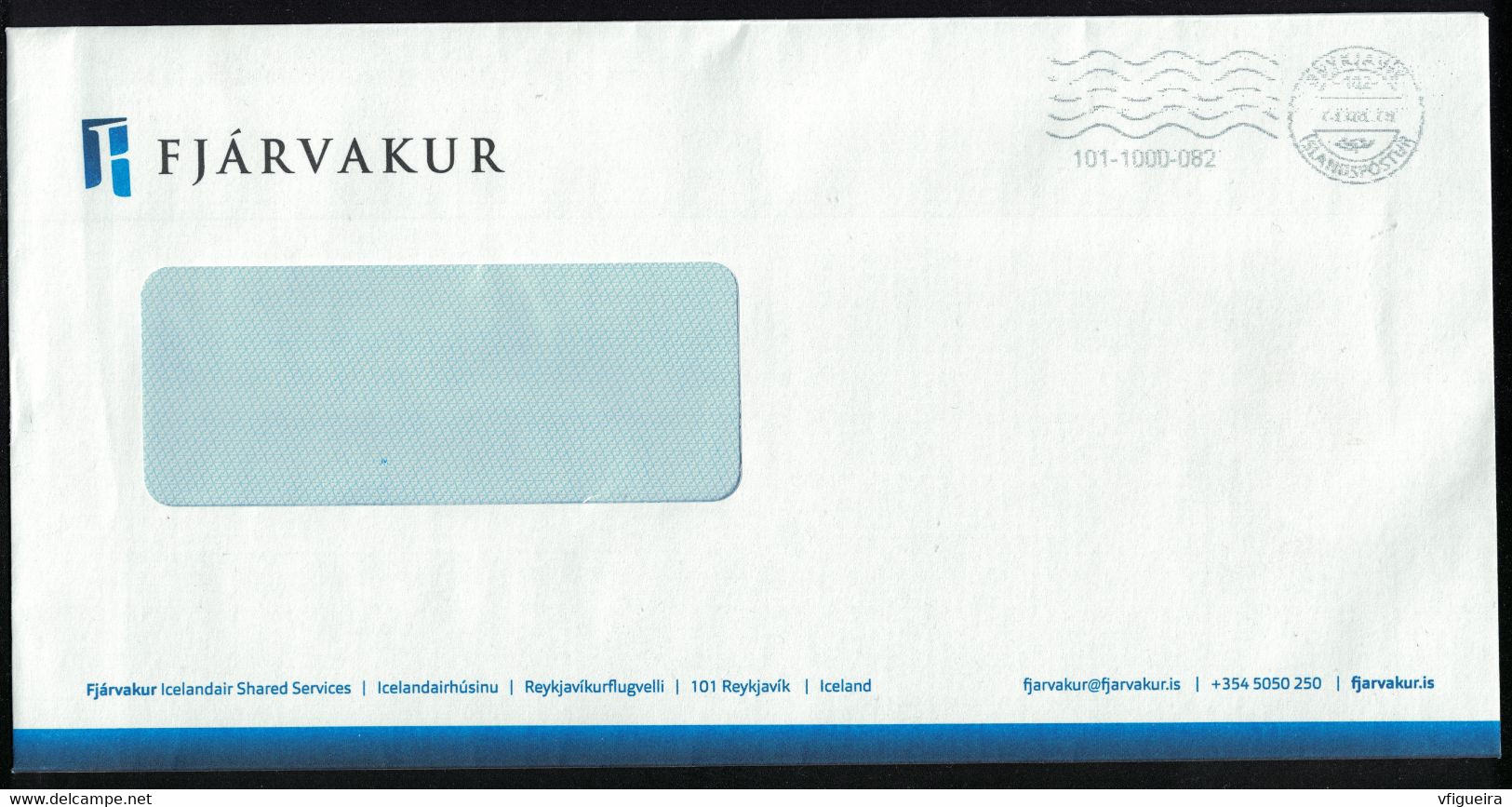 Islande EMA Empreinte Postmark Enveloppe Fjarvakur Icelandair Shared Services - Frankeervignetten (Frama)