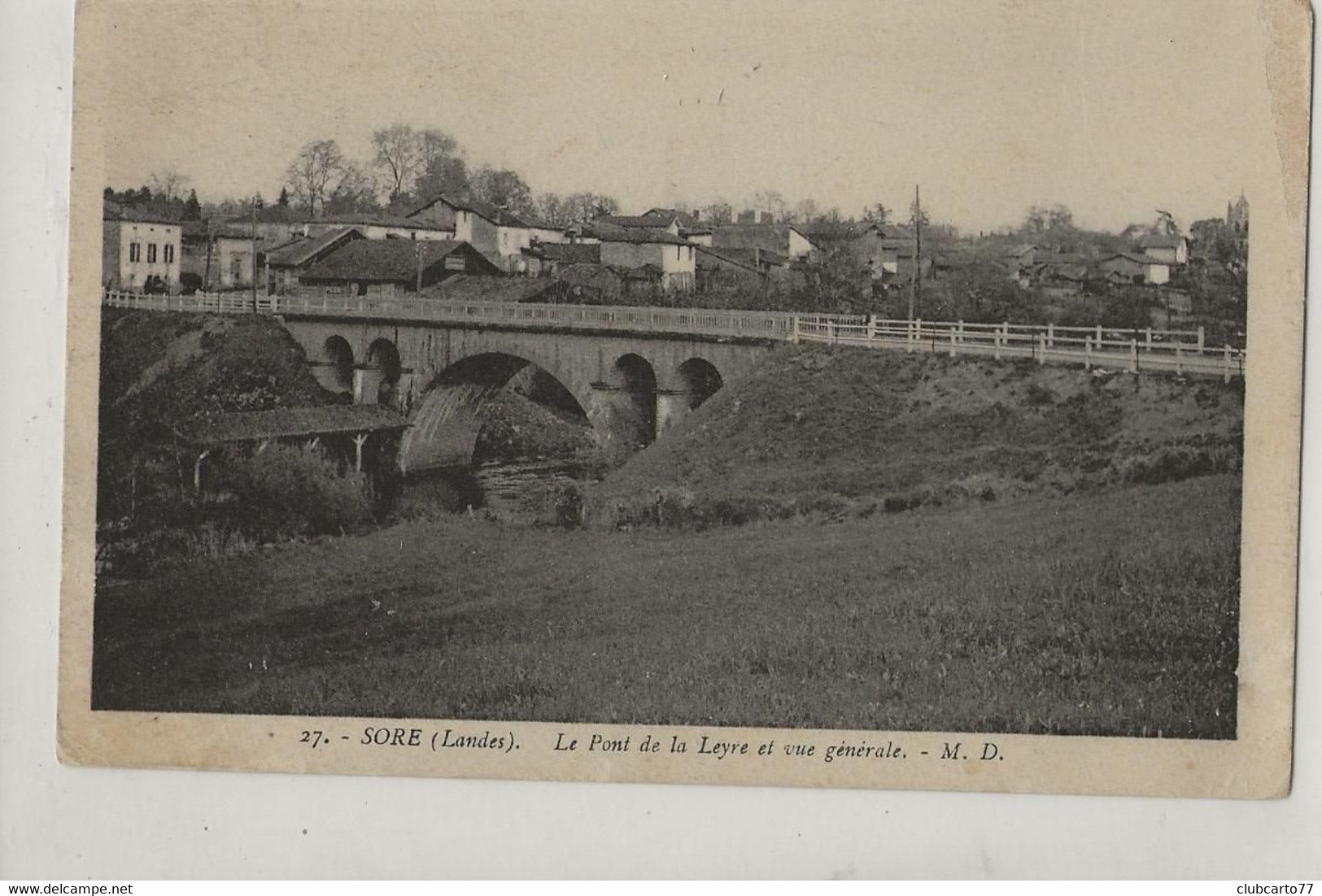 Sore (40) : Vue Générale Prise Du Pont De La Leyre  En 1938 PF - Sore