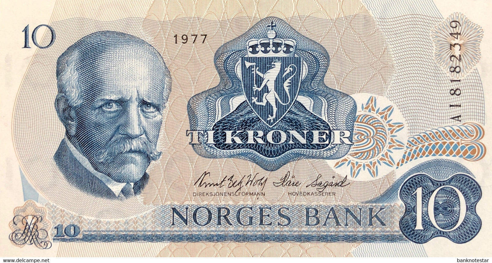 Norway 10 Kroner, P-36c (1977) - UNC - First Year - Norway