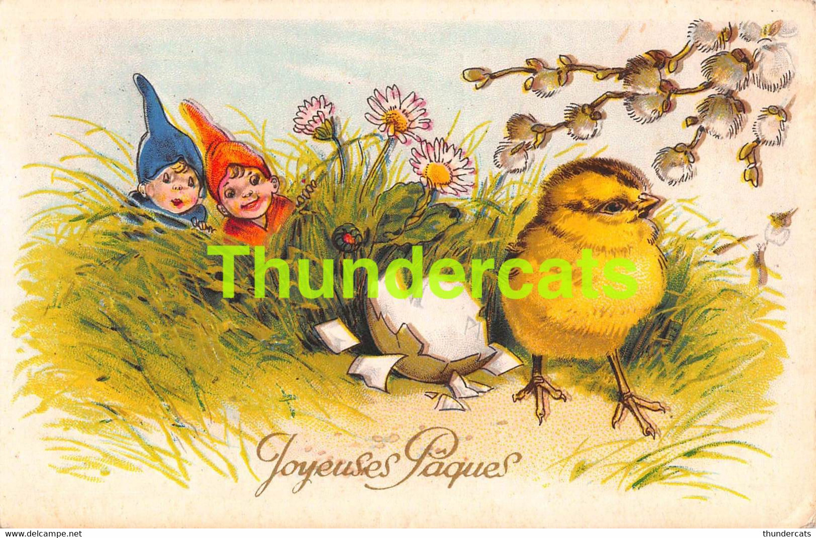 CPA ILLUSTRATEUR FRITZ BAUMGARTEN PAQUES NAIN POUSIN LUTIN ARTIST SIGNED EASTER CHICK GNOME DWARF - Baumgarten, F.