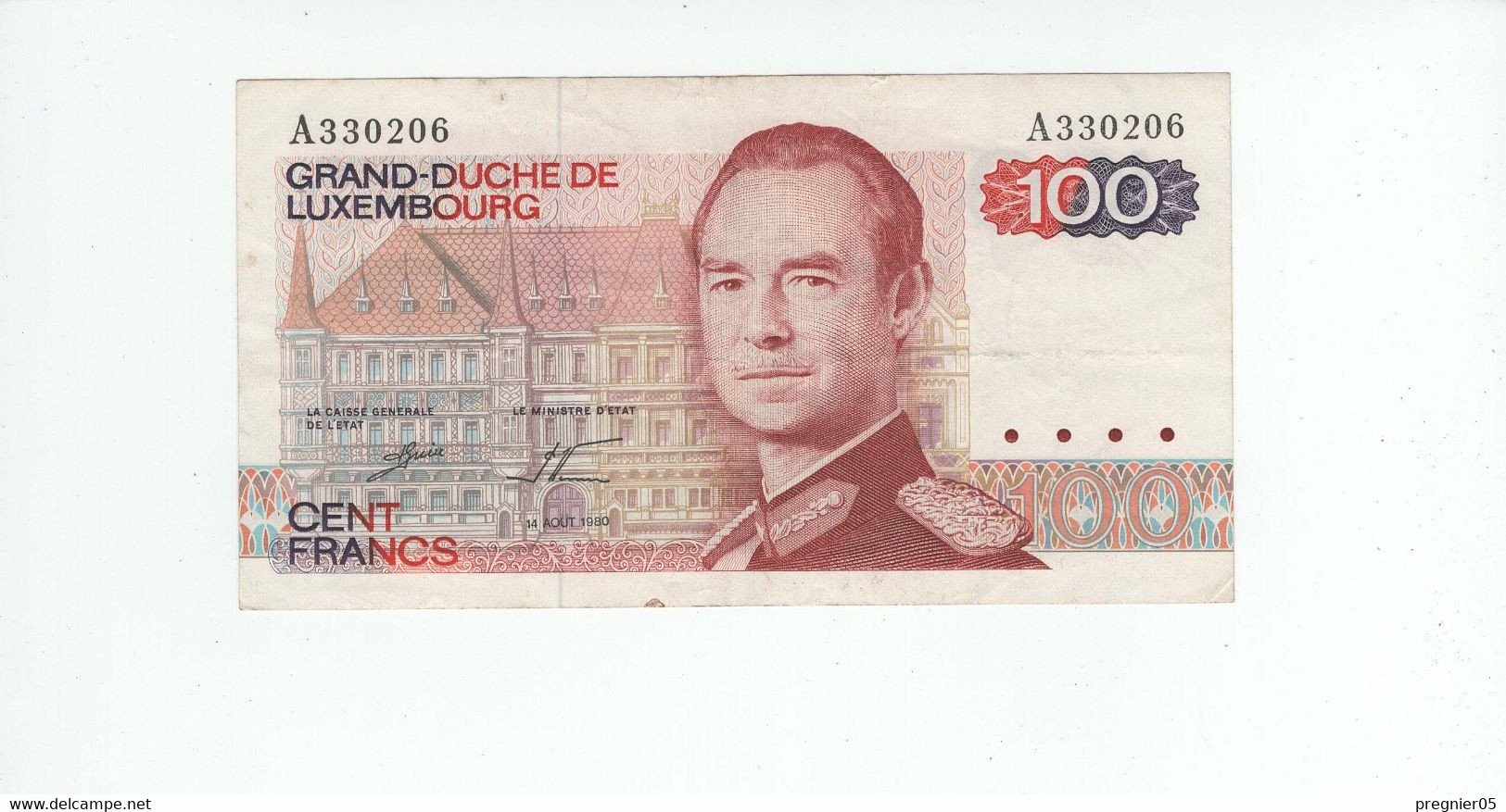 LUXEMBOURG " Baisse De Prix " Billet 100 Francs 1980 SUP P.57-A N° 330206 - Lussemburgo