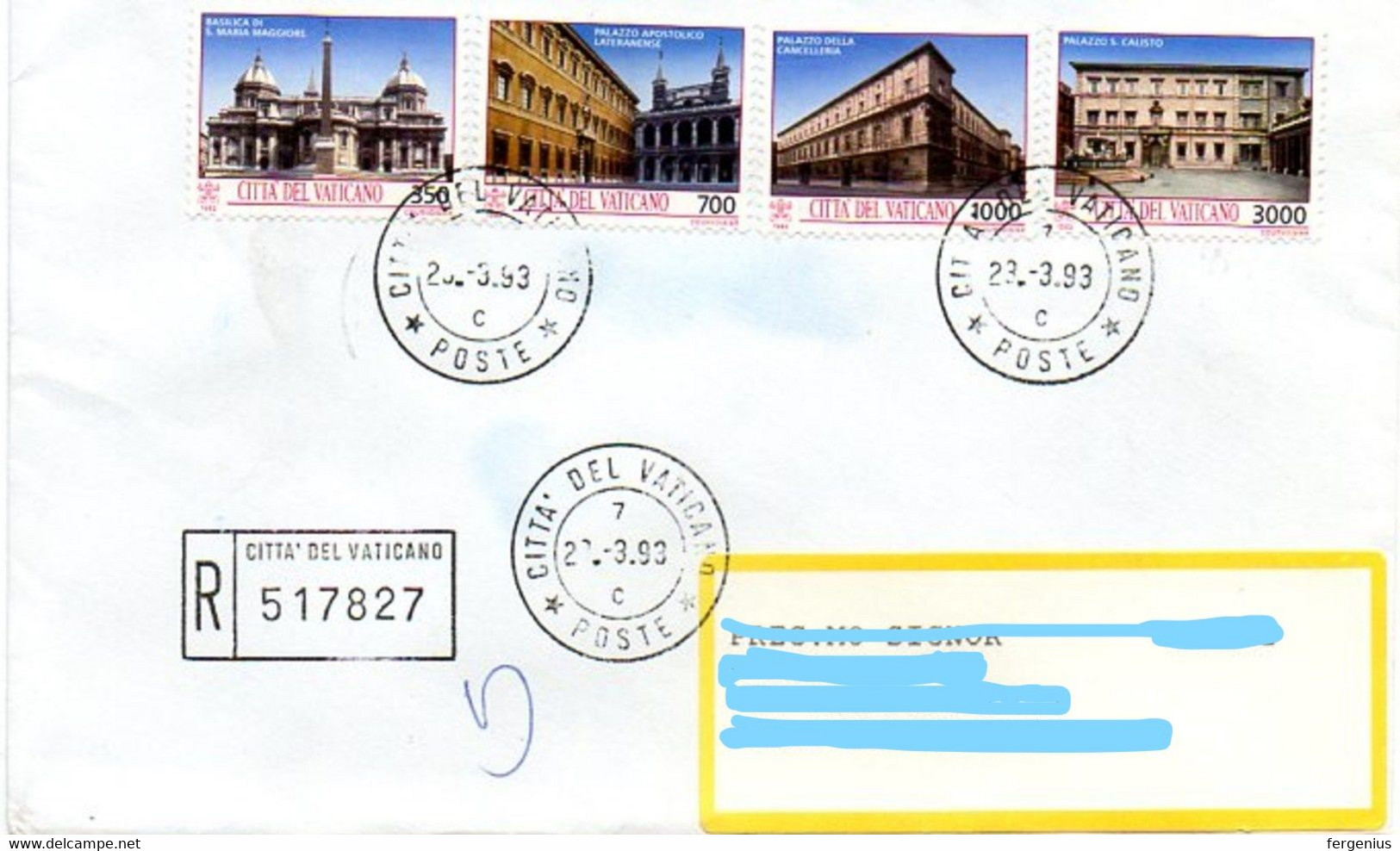 1993 -  Sassone 950 - 953 - 955 - 957 - Briefe U. Dokumente