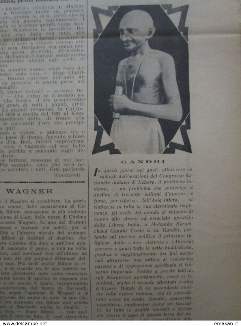 # DOMENICA DEL CORRIERE N 2 / 1930 GANDHI /CENTRALE LATTE NAPOLI / COSTUMI MALTA - Prime Edizioni