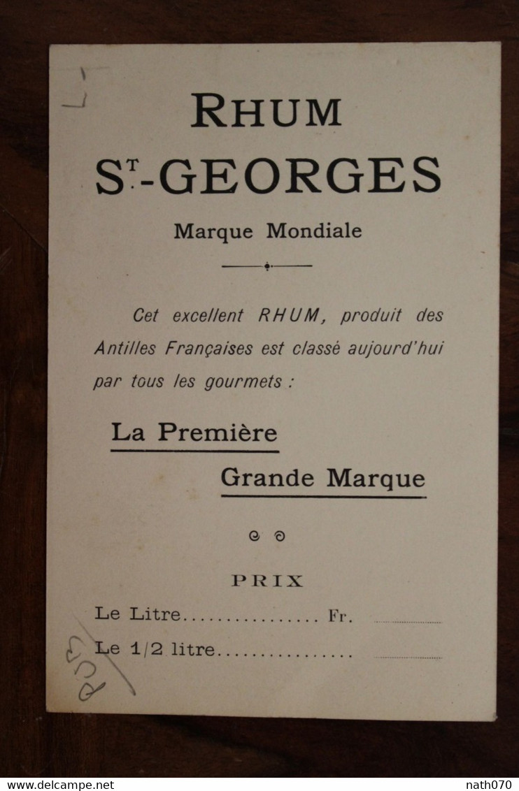 1920's CPA Ak Publicité Pub Illustrateur Rhum St Georges Antilles - Autres & Non Classés