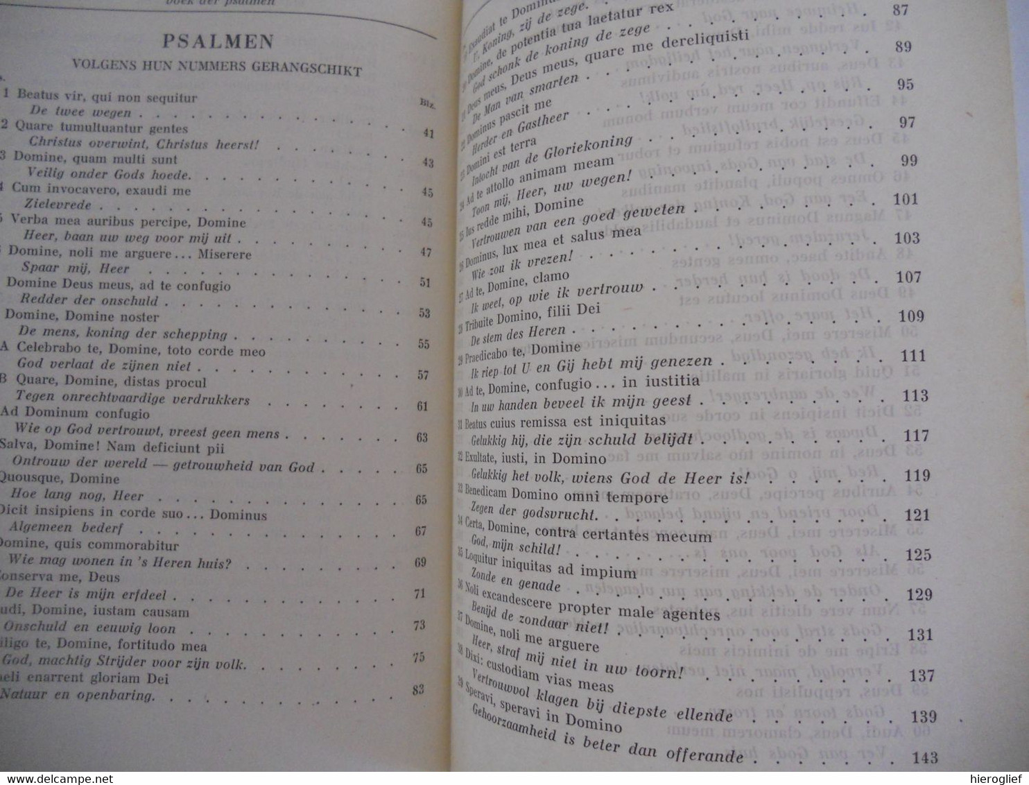 HET BOEK DER PSALMEN met de lofzangen vh Romeinse Brevier 1948 bijbel oude testament godsdienst christendom