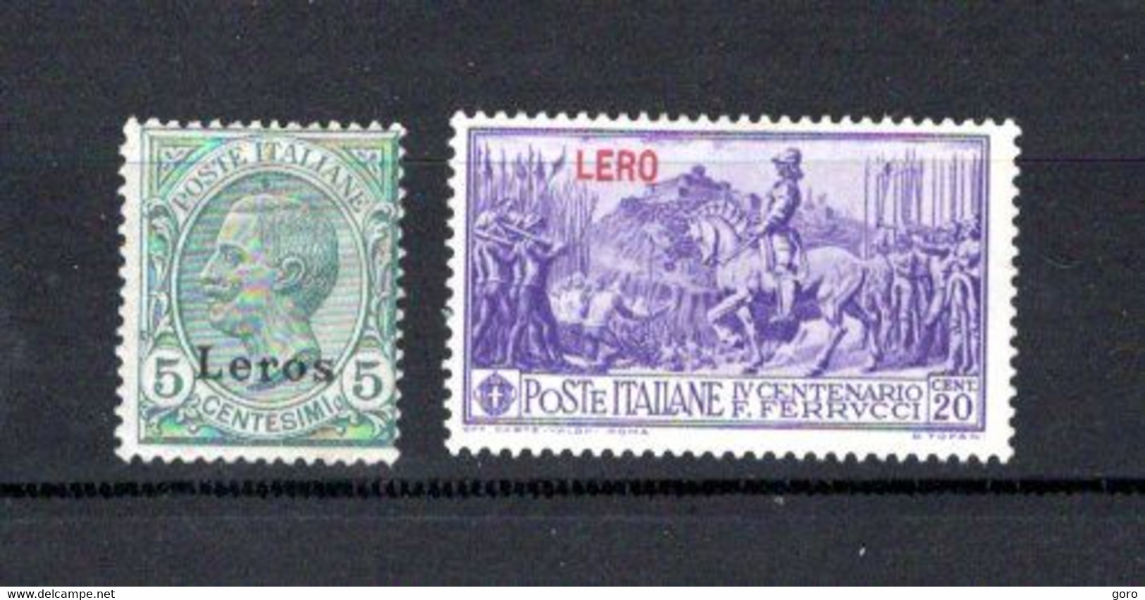 Leros   1912-30  .-   Y&T  Nº    2-12    *   ( C/ Charniere ) - Egeo (Lero)