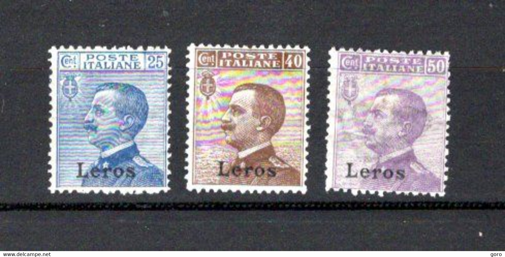 Leros   1912-16  .-   Y&T  Nº    6/8    *   ( C/ Charniere )     (  6  Doblez  ) - Ägäis (Lero)