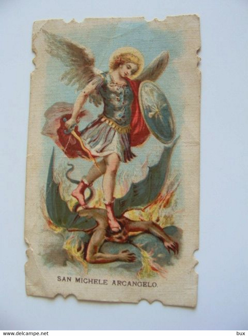 Devotion Images - 1913 SAN MICHELE ARCANGELO - 10,5 X 6,4 CROMO - HOLY CARD  SANTINO HOLY CARD