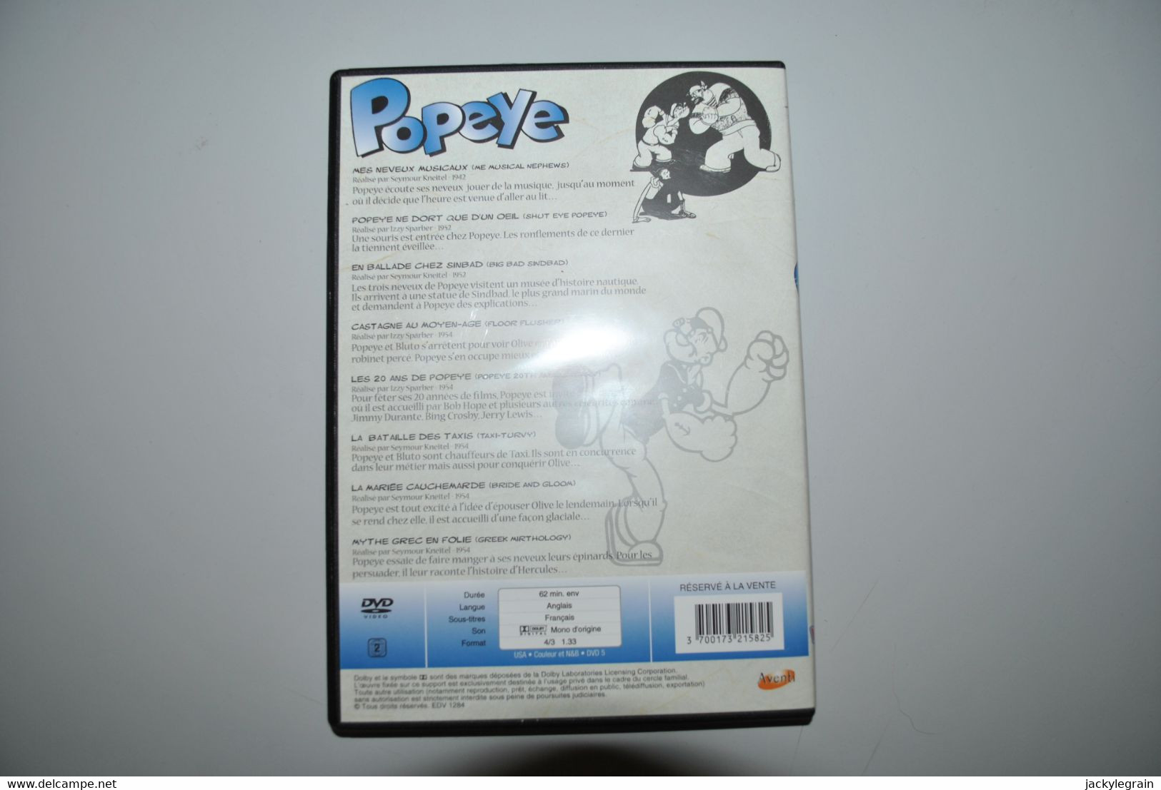 DVD Popeye Cartoon Parade Vol. 1 VO Anglais/ST Français Bon état Vente En Belgique Uniquement Envoi Bpost 3 € - Animation