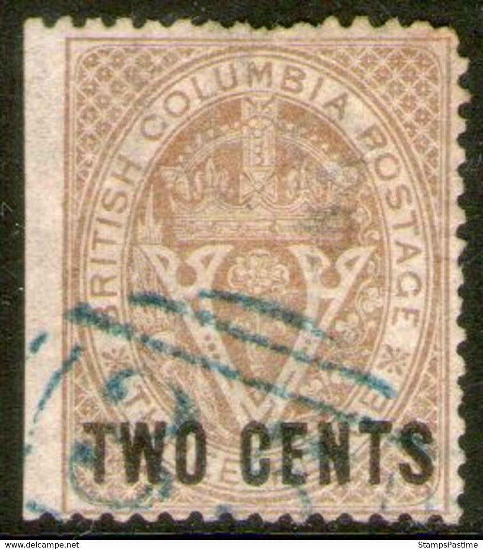 COLOMBIA BRITÁNICA – BRITISH COLUMBIA Sello Usado SOBRESELLADO TWO Año 1867-69 – Valorizado En Catálogo U$S 160.00 - Usati