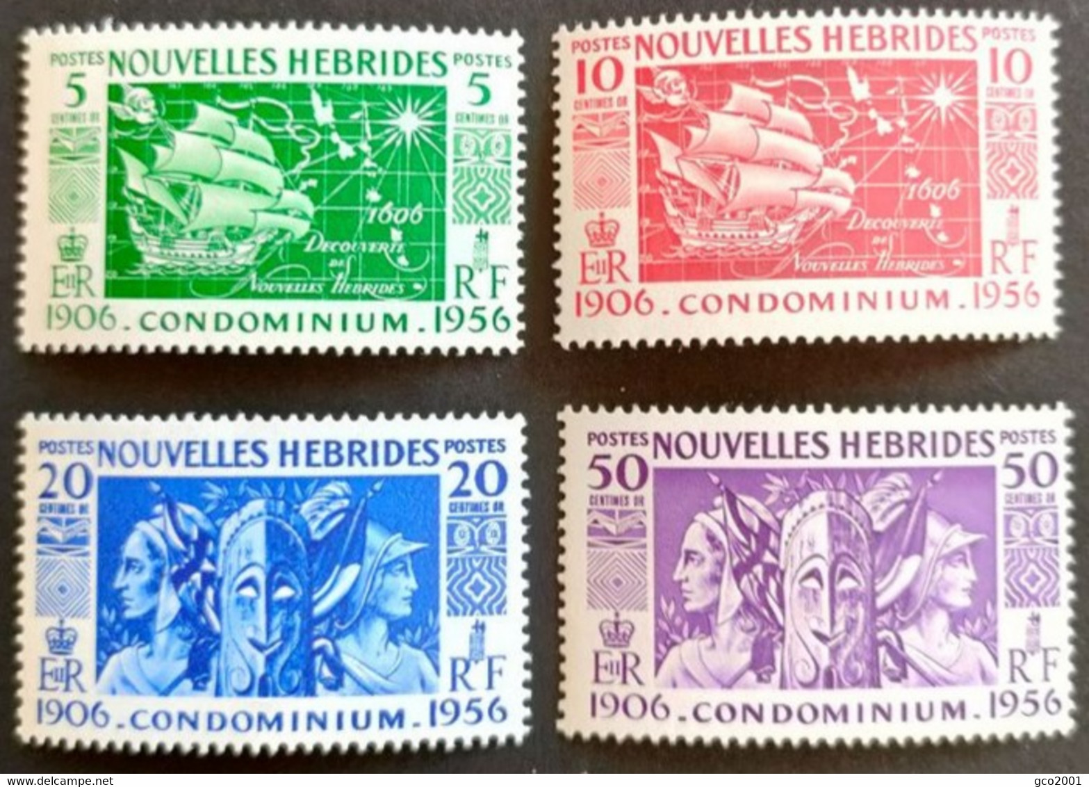 NOUVELLES-HÉBRIDES / YT 167 - 170 / BATEAU - VOILIER - MASQUE - TOTEM - DRAPEAU / NEUFS ** / MNH - Nuovi