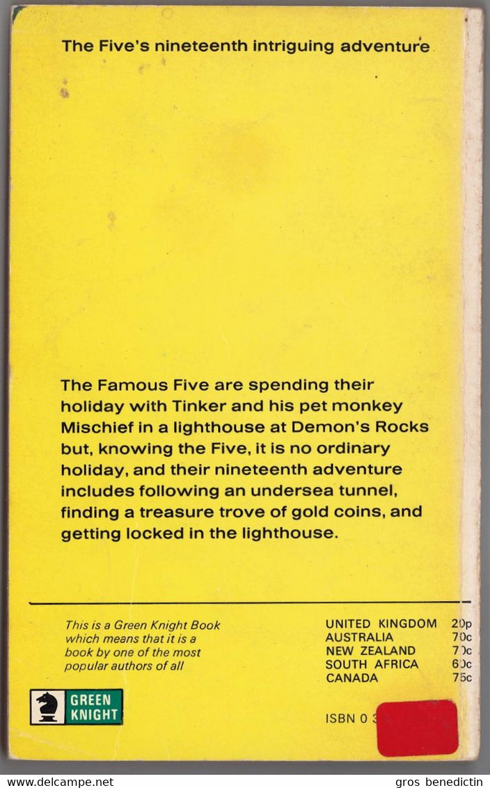 Brockhampton Press - Knight Books - Enid Blyton - Famous Five N°19 -  "Five Go To Demon's Rocks" - 1972 - #Ben&Bly&CD5 - Fictie