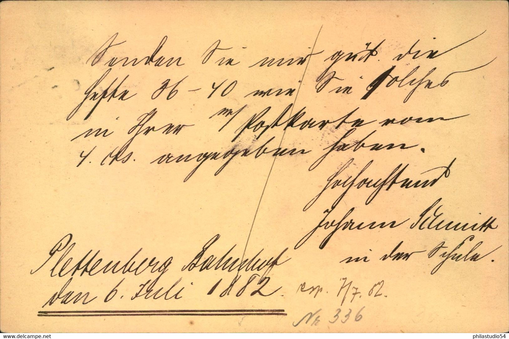 1882, Bahnpost L3 "SIEGEN - HAGEN I. W." Mit Handschriftlicher Übernahme "Plettenberg" Auf GSK - Other & Unclassified