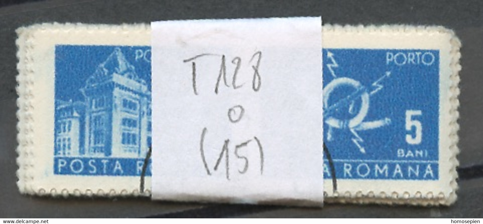 Roumanie - Rumänien - Romania Lot 1967 Y&T N°T128 - Michel N°P108 (o) - 5b Hôtel Des Poste Et Cor - Lot De 15 Timbres - Volledige & Onvolledige Vellen