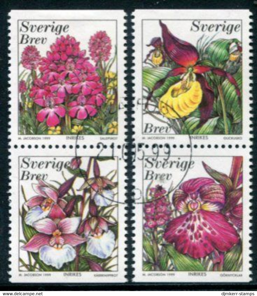 SWEDEN 1999 Wild Orchids Used    Michel 2114-17 - Used Stamps