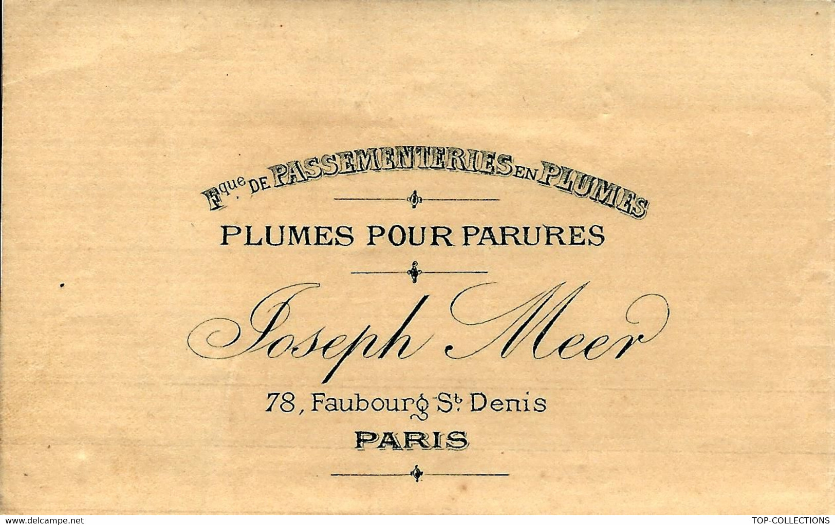 PARURE  MODE  PLUMES ET FANTAISIES  1897 JOSEPH MEER Paris V.SCANS+HISTORIQUE - Programs