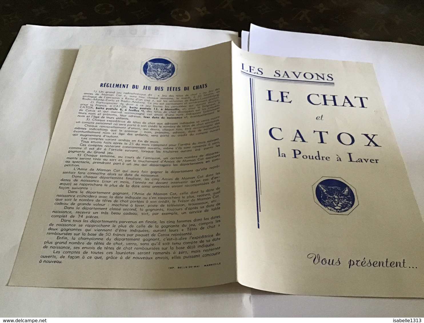 Les Savon Le Chat Et Catox La Poudre à Laver Règlement Du Jeu Des Têtes De Chat  La Coupe De La Chanson - Droguerie & Parfumerie